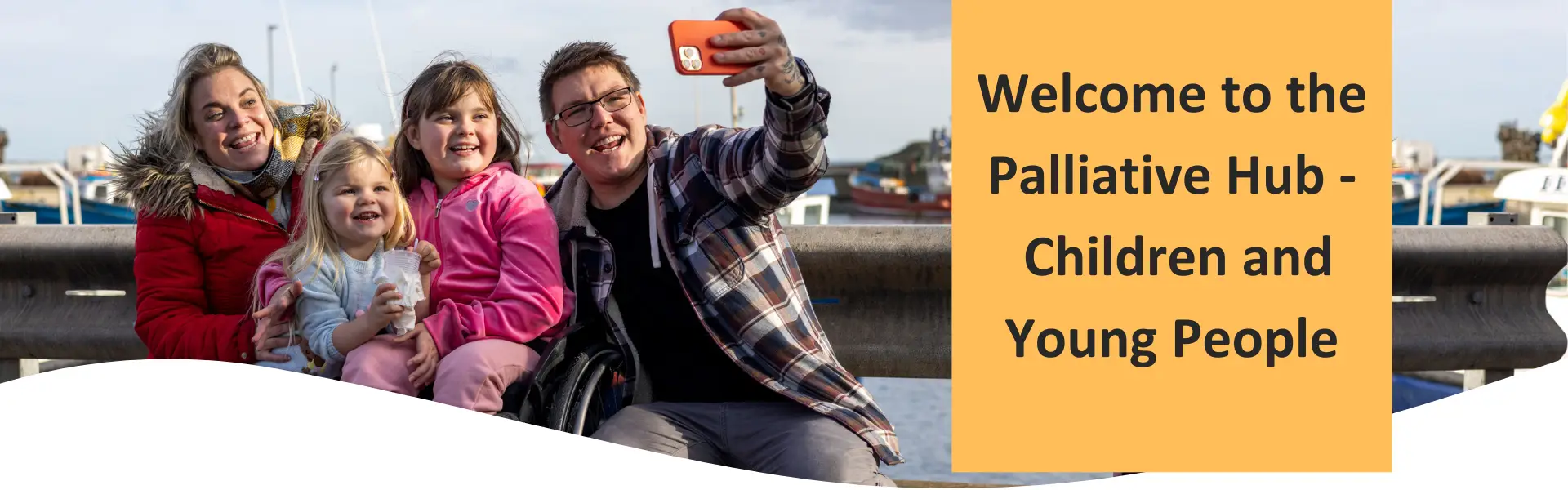 A banner image of a family taking a selfie